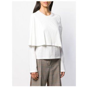 MM6 Maison Margiela Double Layered Long Sleeve Shirt / XS / White Avant Garde